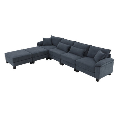 Emily U Shaped Couch with Armrest Bags