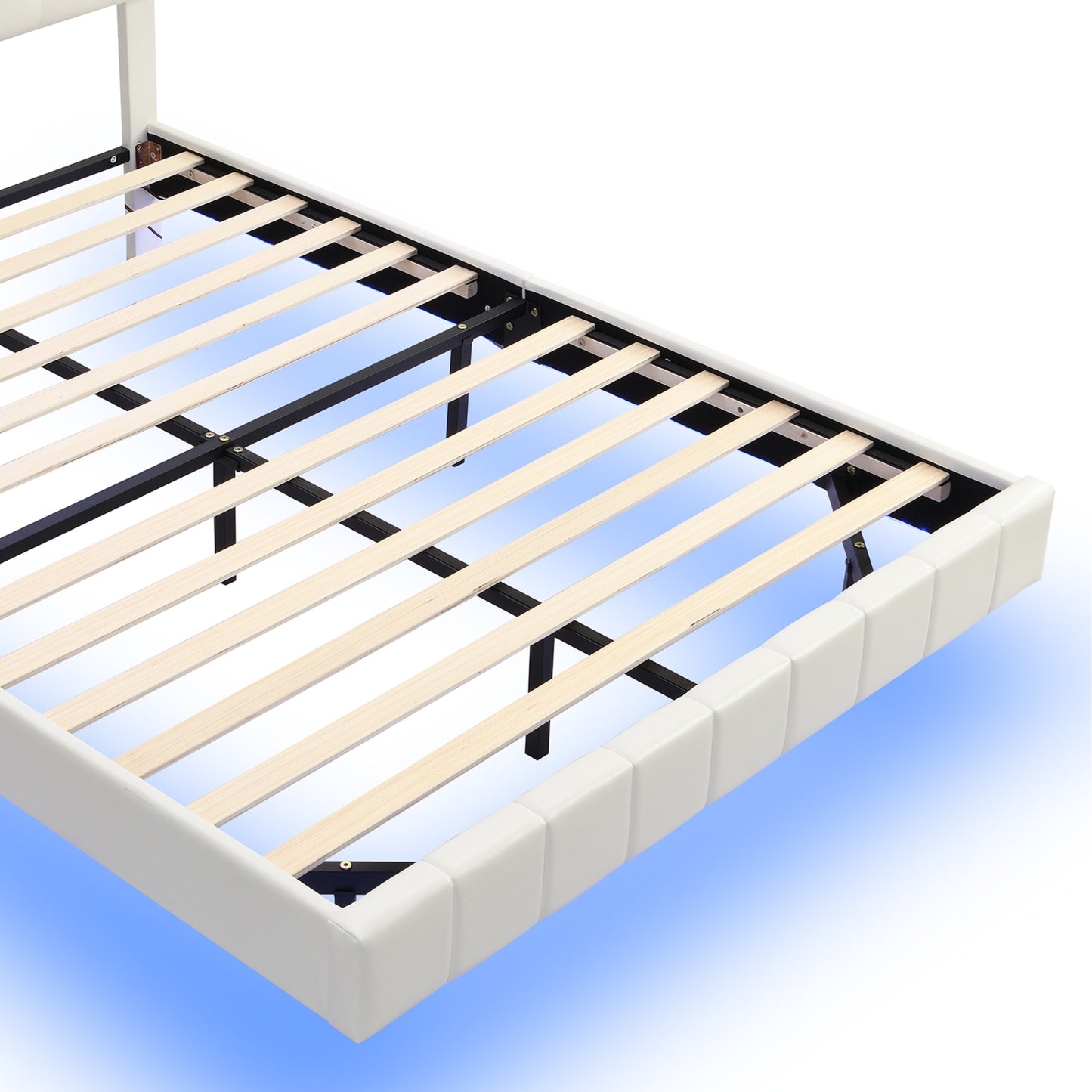 floating bed frame with led lights and usb charging #3