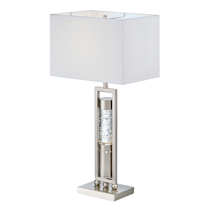 Modern Design Table Lamp with Satin Nickel Finish Sparkle
