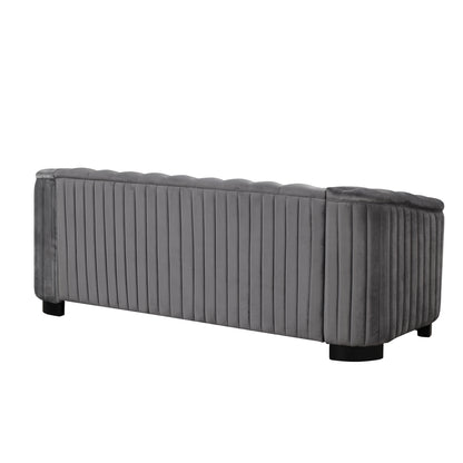 Mid Century Velvet Upholstered Sofa