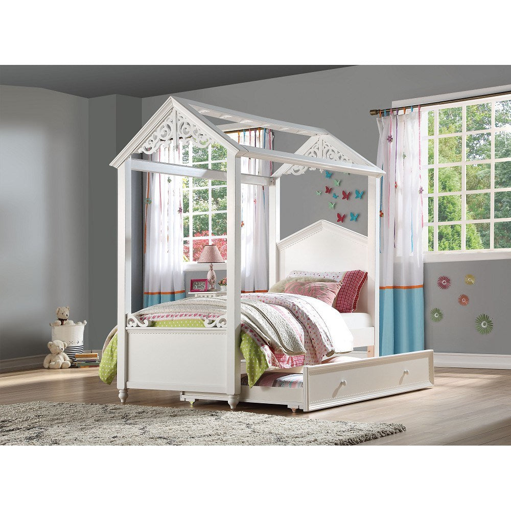 acme rapunzel twin bed, white