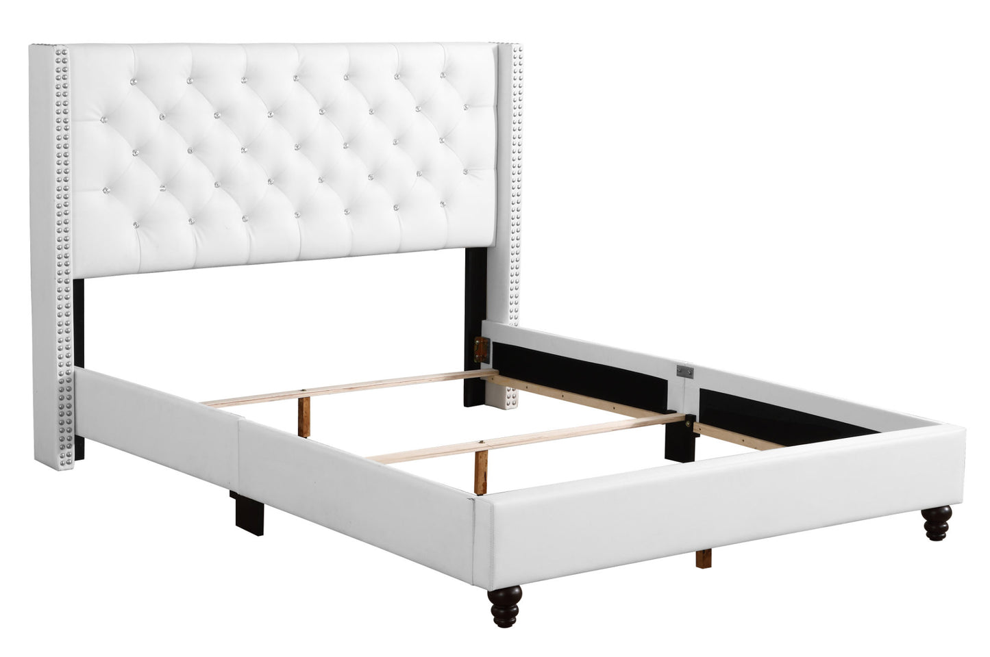 julie upholstered bed , white