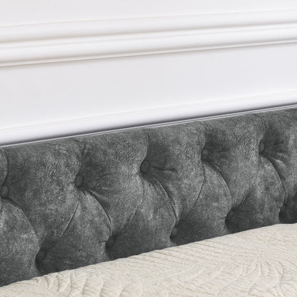 Upholstered Tufted Daybed Sofa bed with Drawers, Grey
