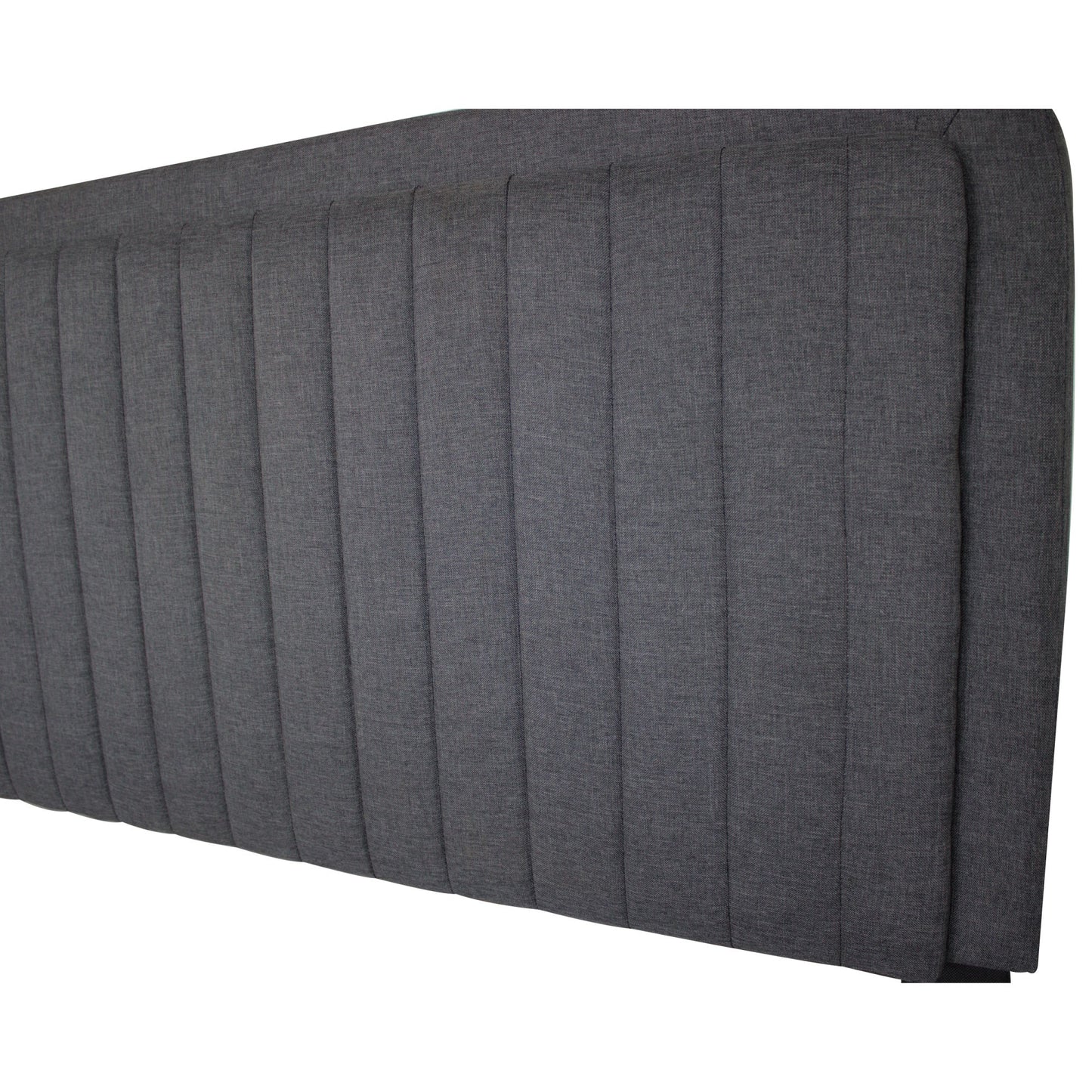 queen upholstered footboard bed with storage, dark grey