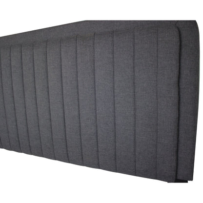 Queen Upholstered Footboard Bed with Storage, Dark Grey