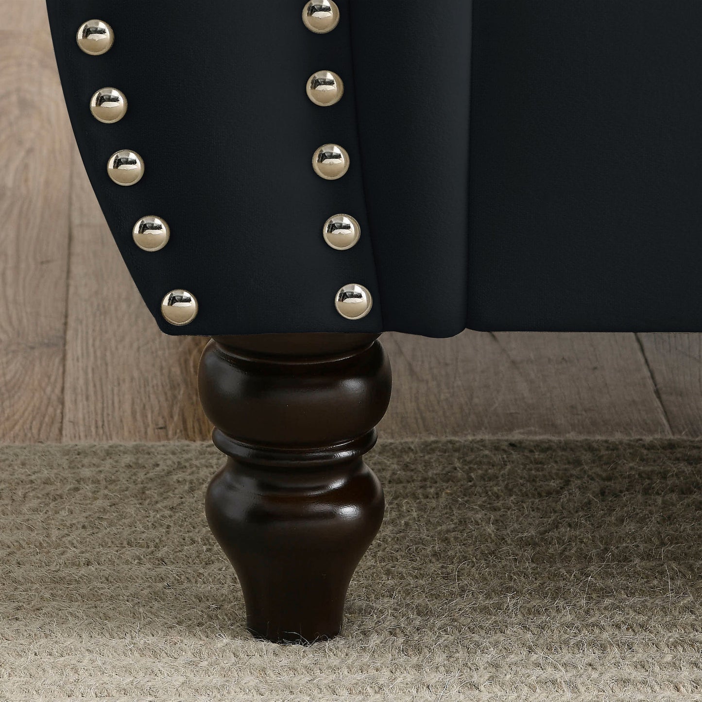 corrin chesterfield sofa set in black velvet