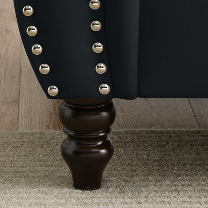 Corrin Chesterfield Sofa Set in Black Velvet