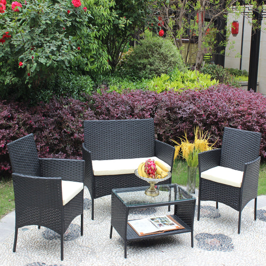 4 PC Rattan Patio Set
