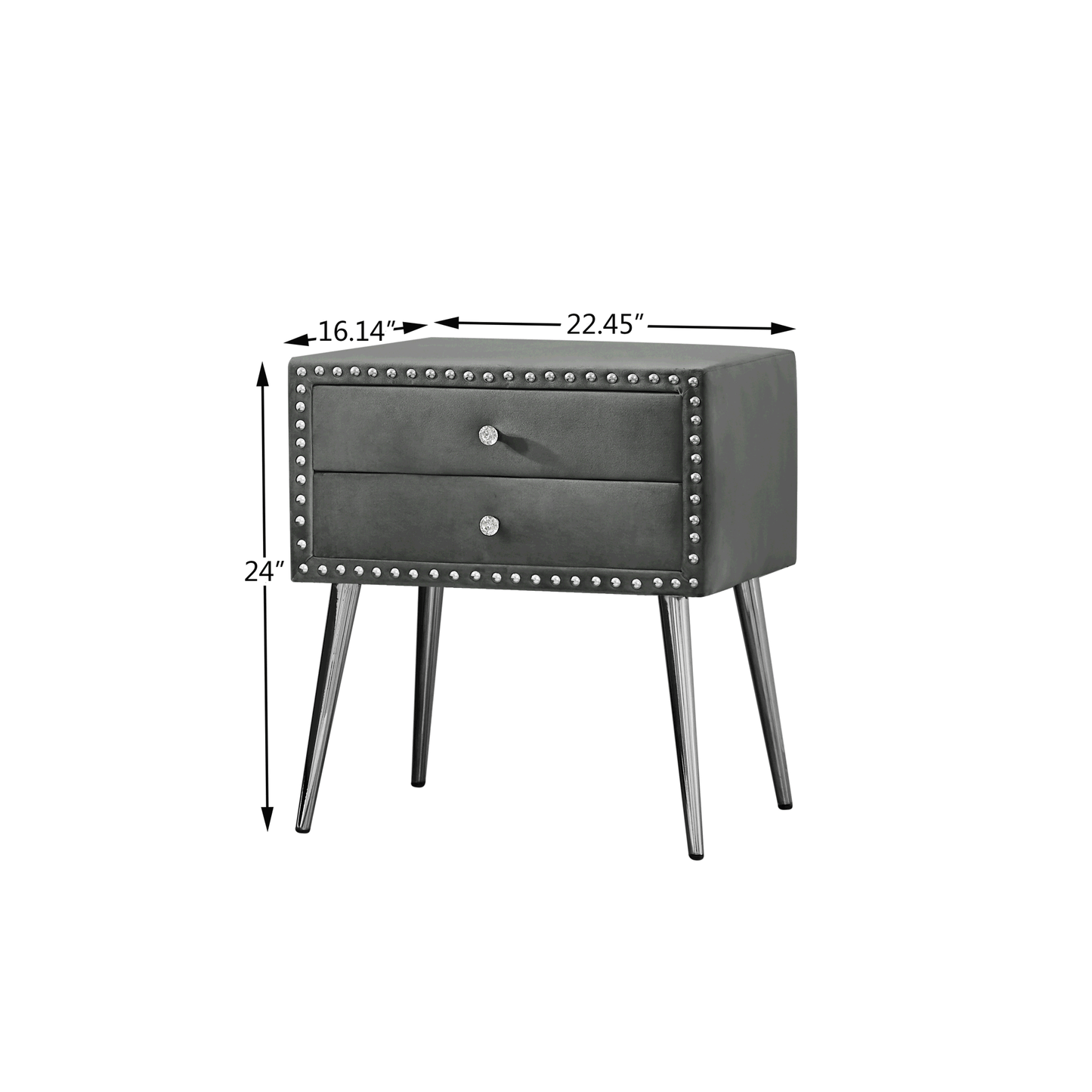 toni queen bed with one nightstand,  metal legs with electroplate #1