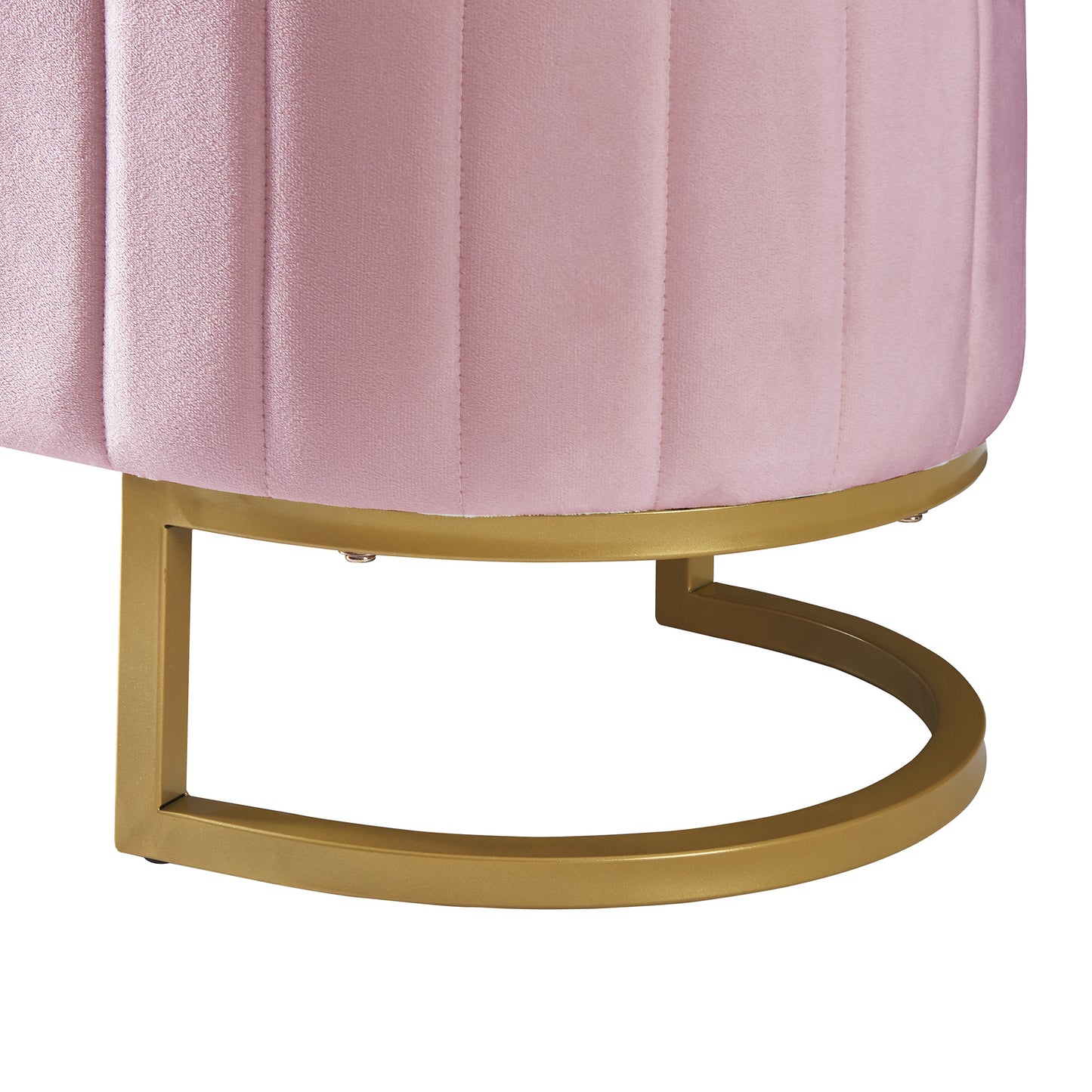 velvet upholstered led platform bed with storage ottoman, pink