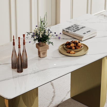 Double Pedestal Dining Table- Tempered Glass