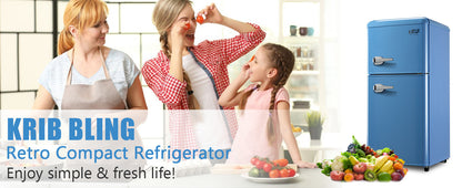KRIB BLING 3.5Cu.Ft Compact Refrigerator Mini Fridge with Freezer