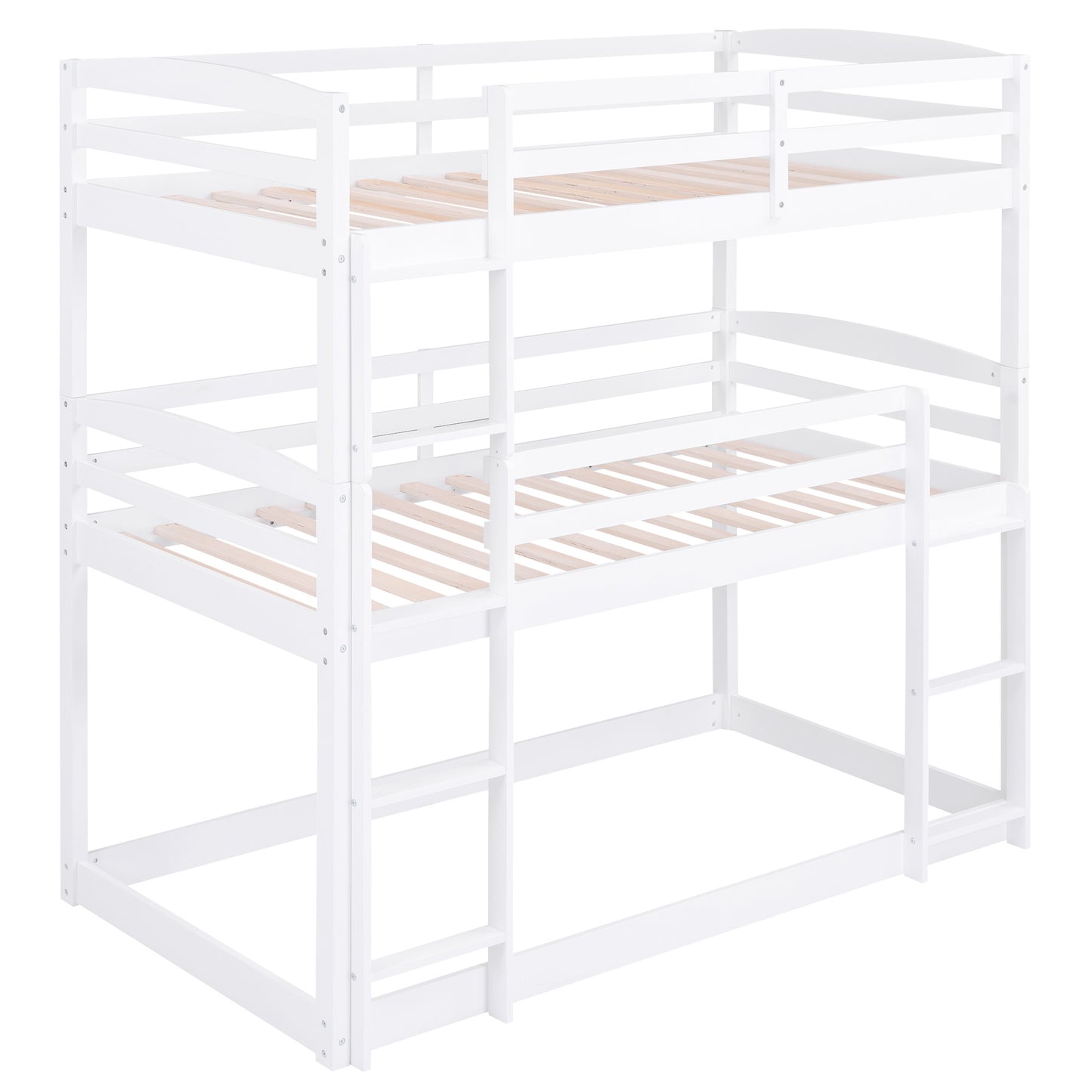 twin over twin over twin triple bunk bed,white