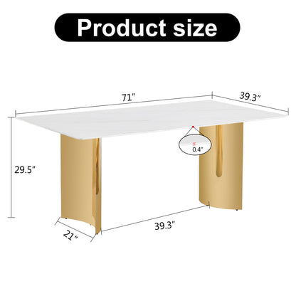 Zara Marble Dining Table, Gold