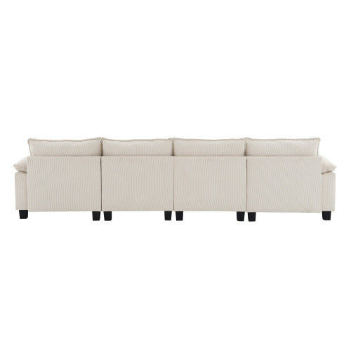 emily u shaped couch with armrest bags