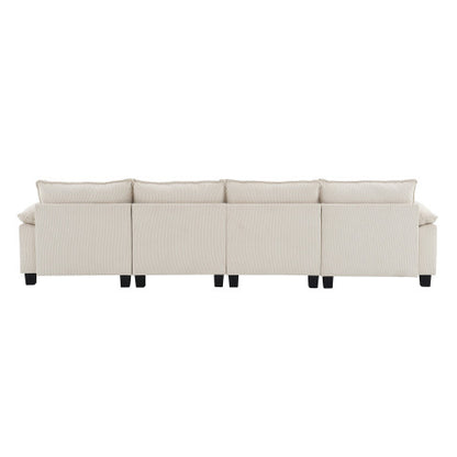 Emily U Shaped Couch with Armrest Bags