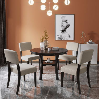 5-Piece Kitchen Dining Table Set, Espresso