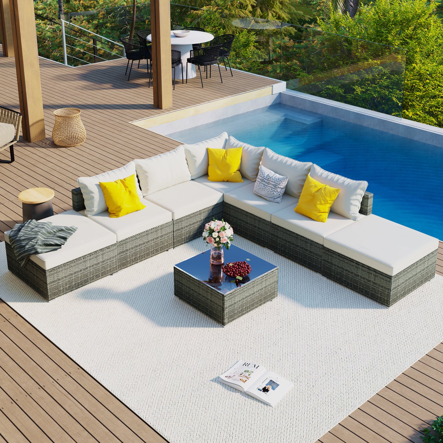 8-pieces outdoor patio furniture sets