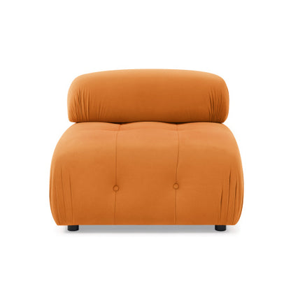 Button Tufted Modular Sectional Sofa, Navy Velvet