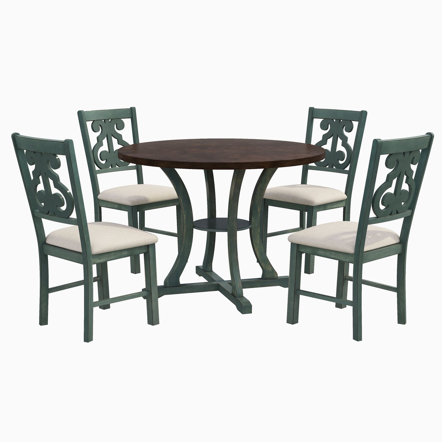 5-piece round dining table set