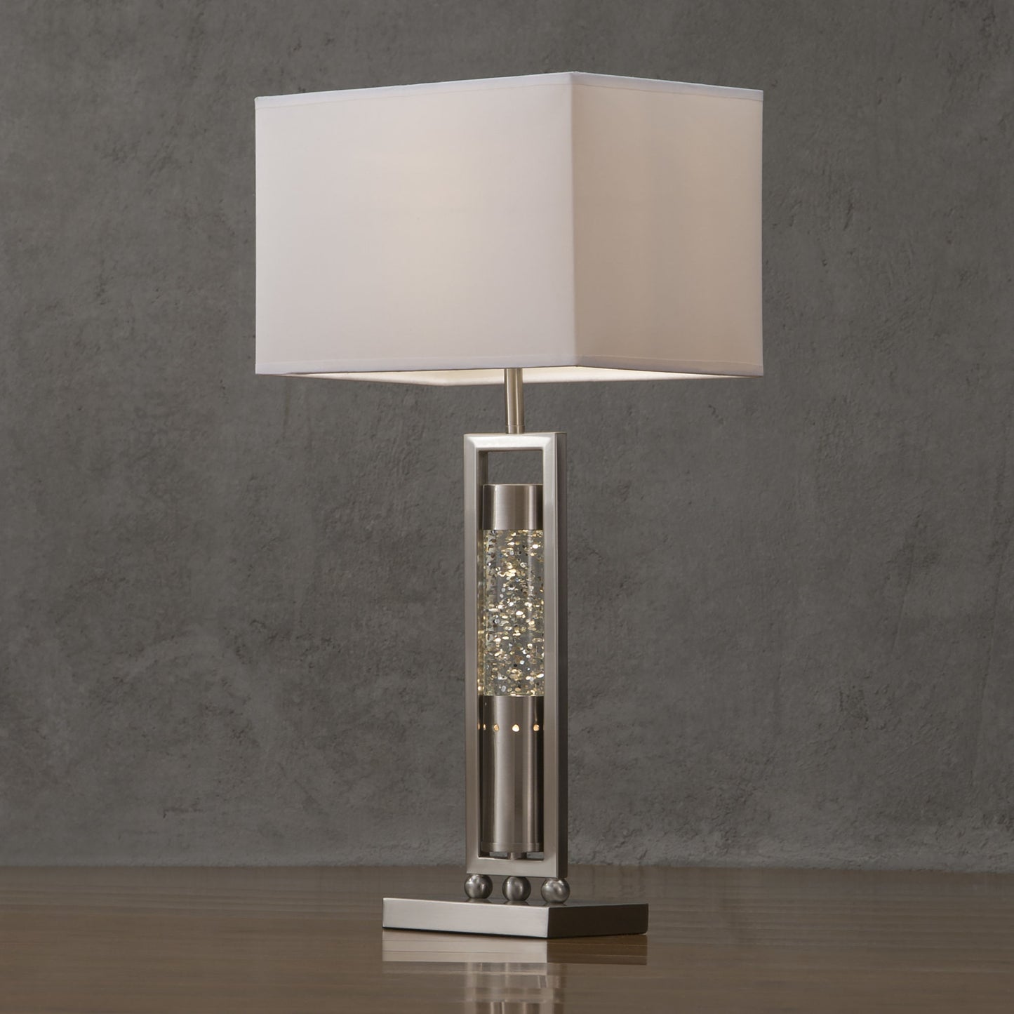 modern design table lamp with satin nickel finish sparkle
