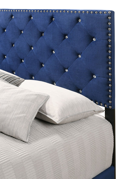 Suffolk Upholstered Bed, Navy Blue