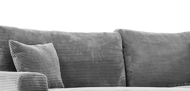 bella grey corduroy left-facing 3-piece sectional