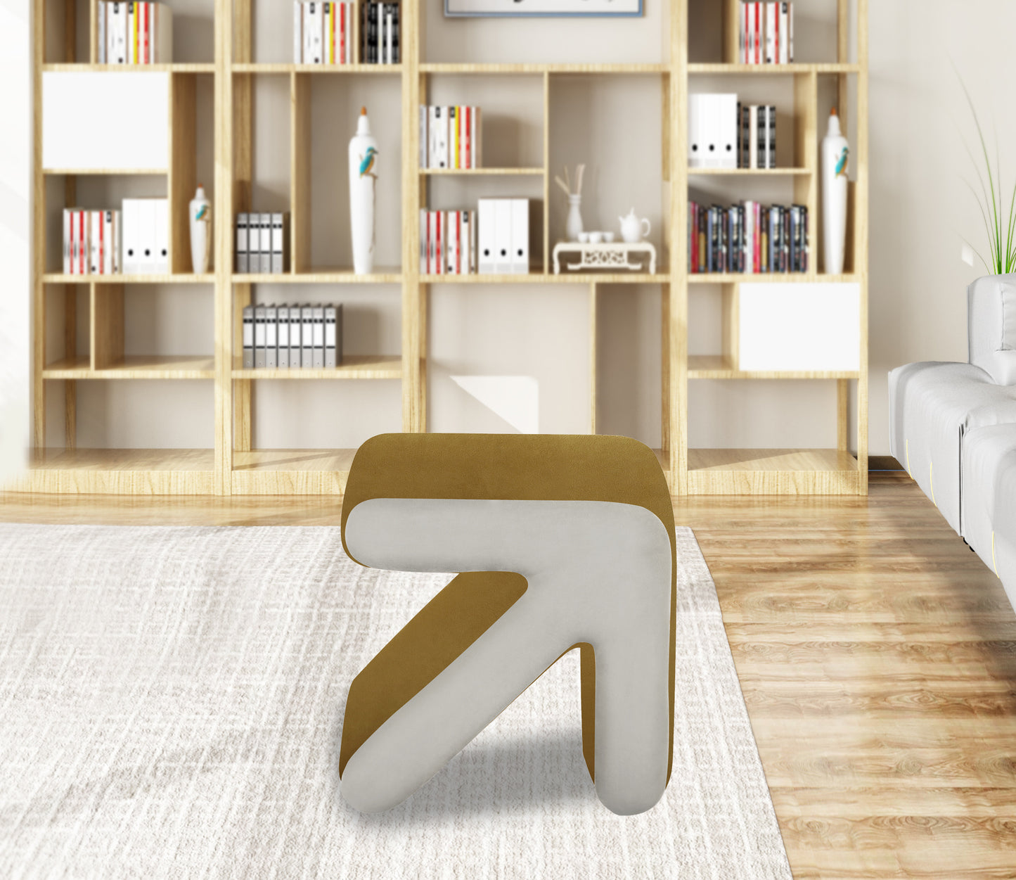 modern creative upholstered velvet ottoman
