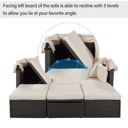 Betty Rectangle Daybed with Retractable Canopy