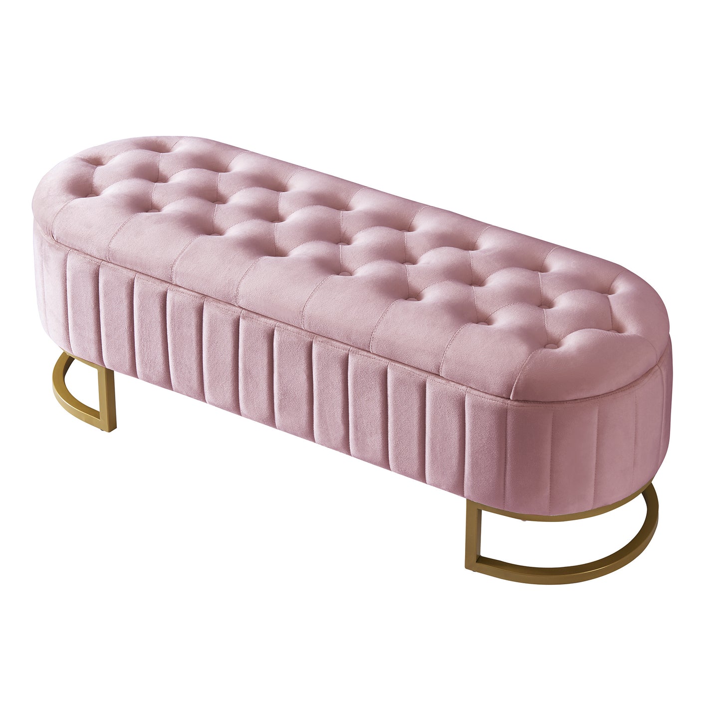 upholstered led platform bed with storage ottoman