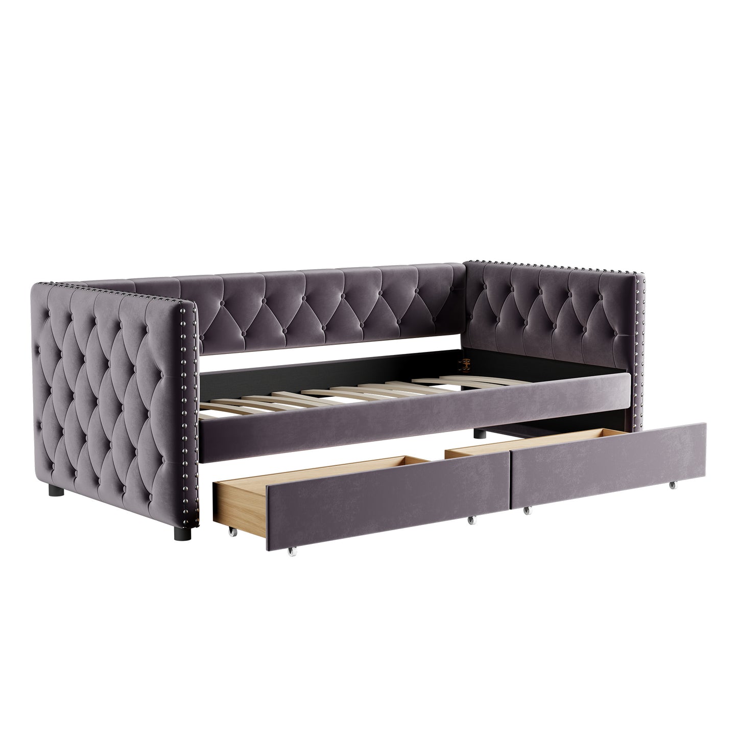 sara velvet upholstered sofa bed