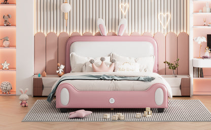 Upholstered Rabbit-Shape Princess Bed
