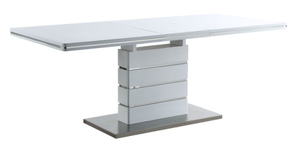 ACME Kameryn Dining Table w/Butterfly Leaf, White High Gloss Finish