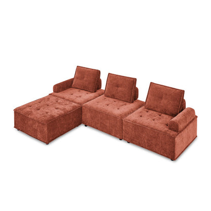 Chenille L-Shape Modular Sectional Sofa
