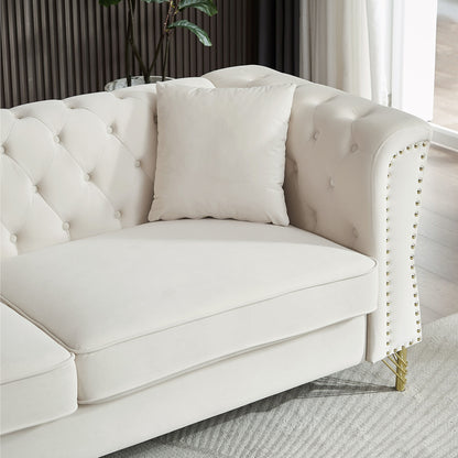 3-seater + 2-seater Combination Sofa Tufted with 4 Pillows