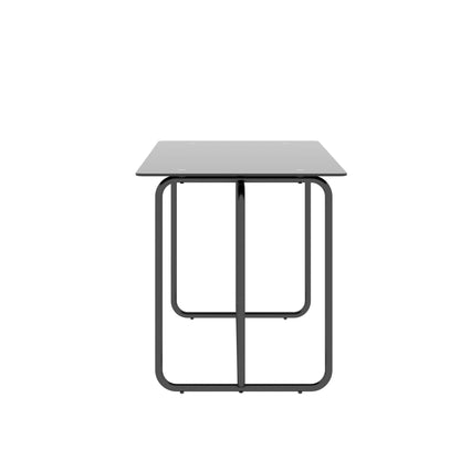 5-piece Rectangle Dining Table Set -Tempered Glass, Black