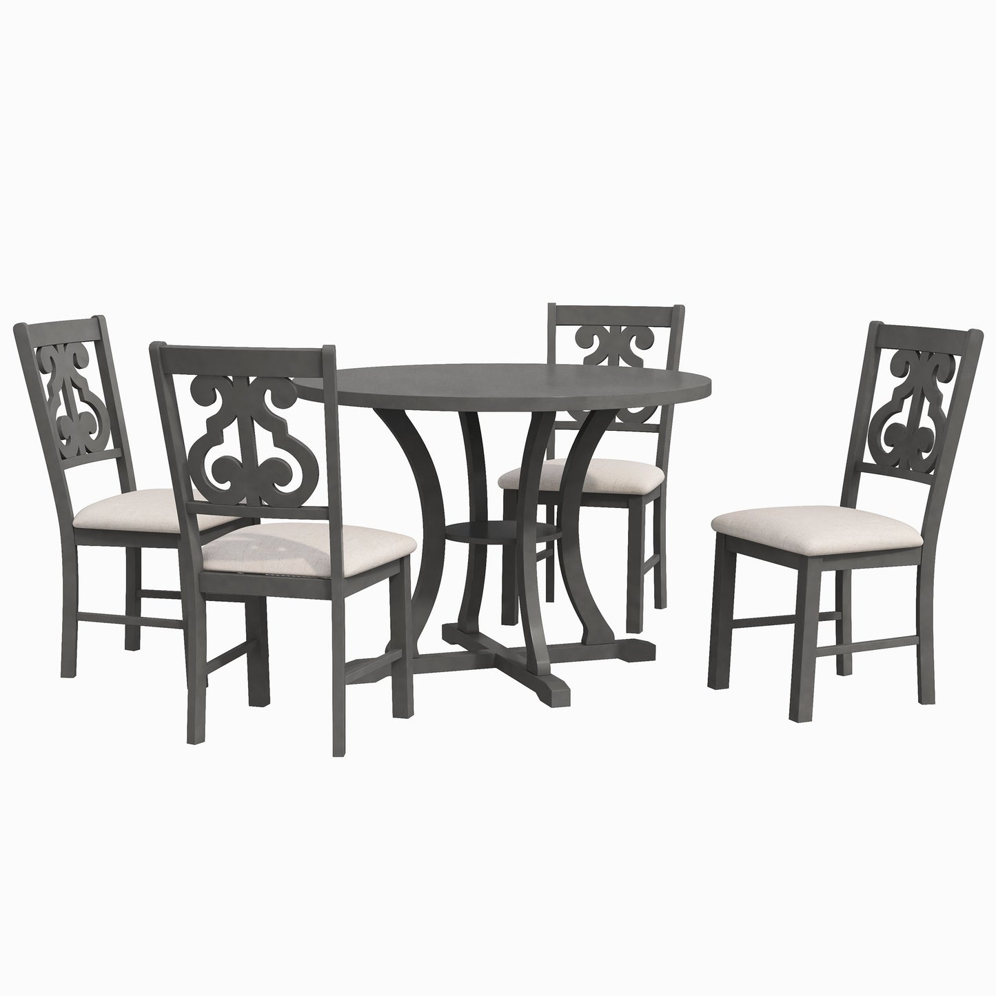 5-piece round dining table set