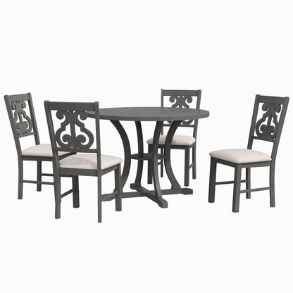 5-Piece Round Dining Table Set