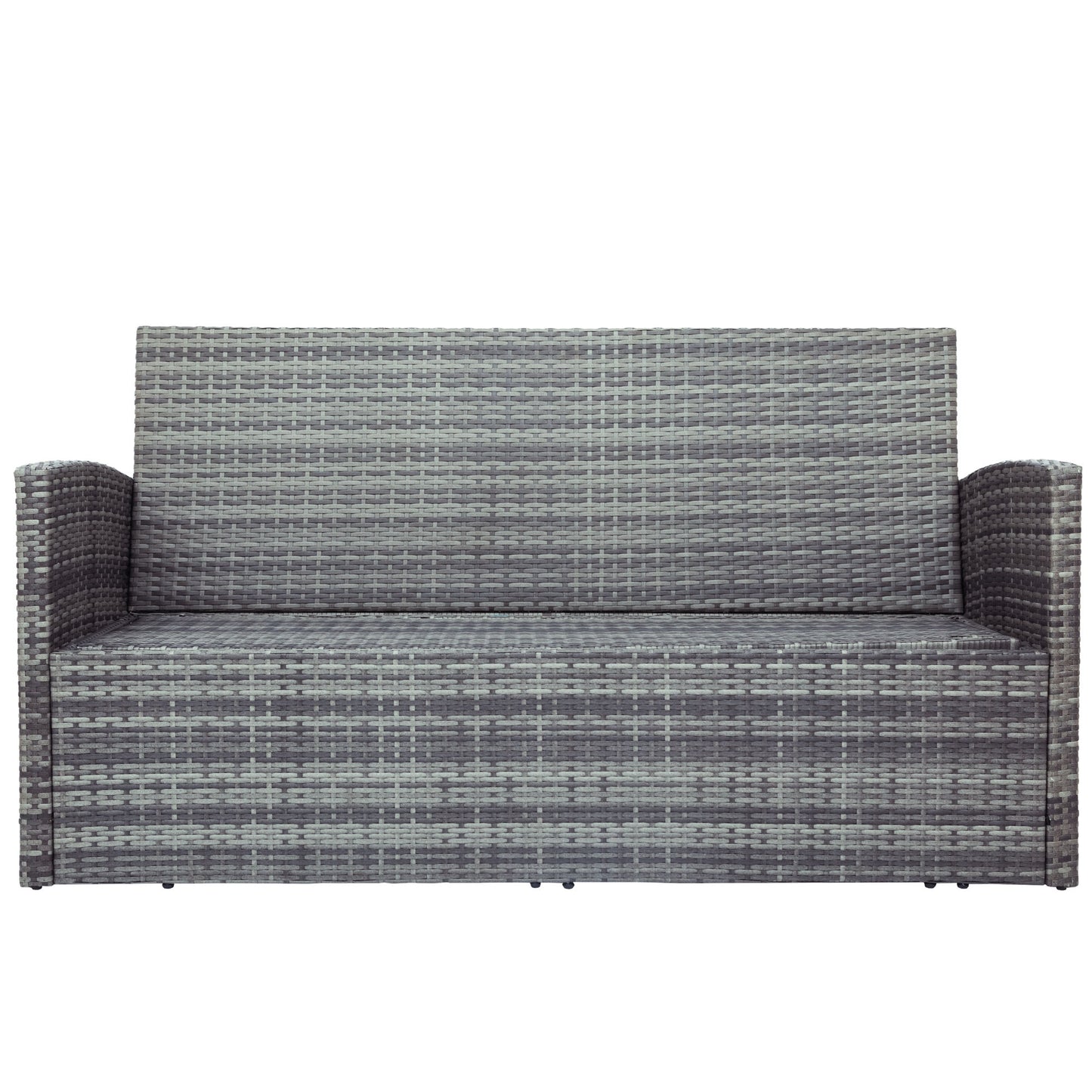 5-piece outdoor uv-resistant patio sofa set with storage bench