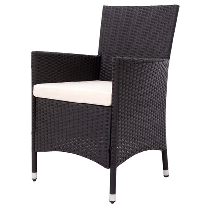 TOPMAX 7- Piece Rattan Patio Set, Black