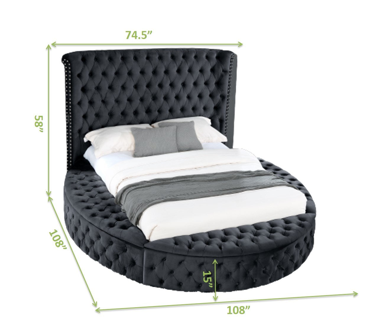 hazel queen size tufted upholstery storage bed made with wood in black