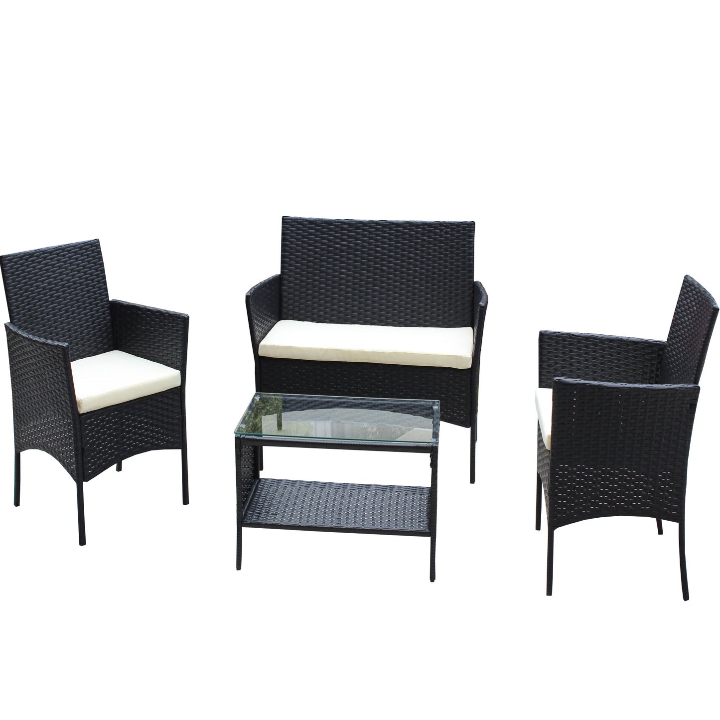 4 pc rattan patio set