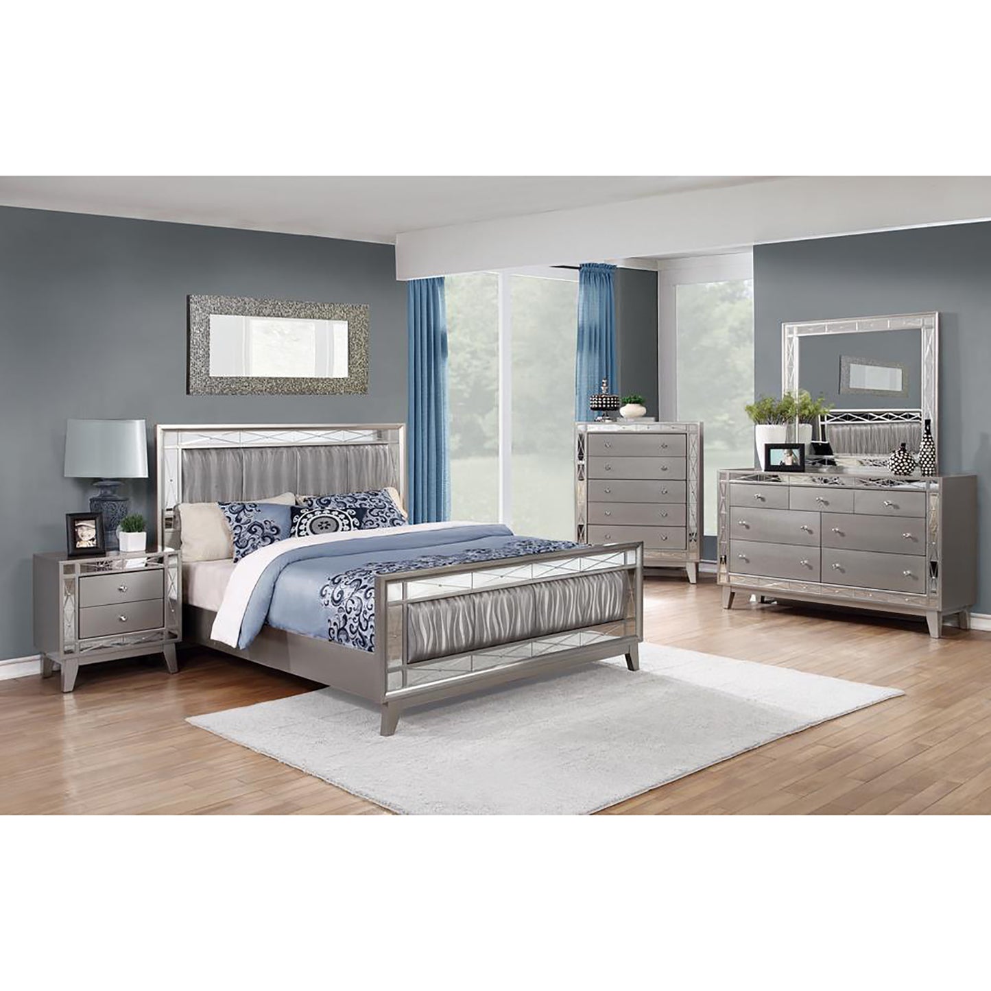 milan metallic mercury bed