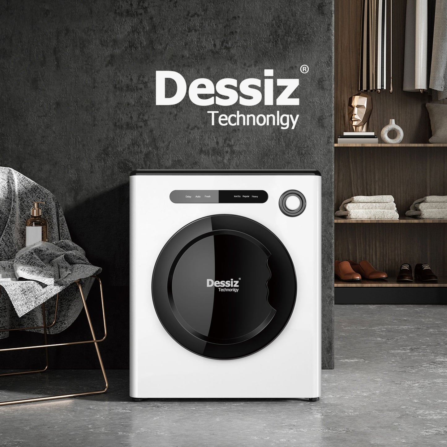 dessiz digital control compact laundry dryer