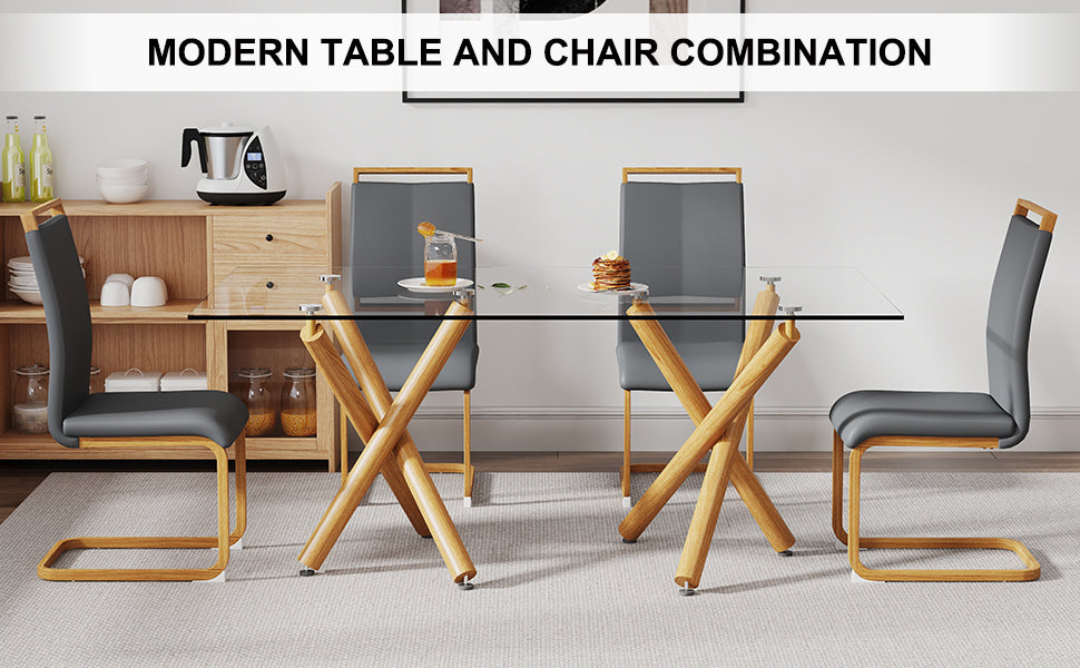 remi dining table set, grey