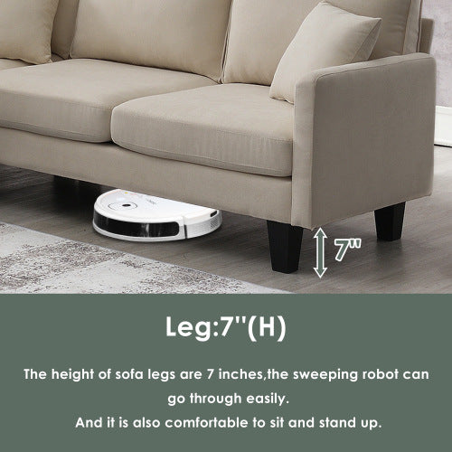 terry 5-seat couch set with chaise with 3 pillows