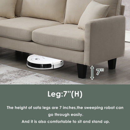 Terry 5-Seat Couch Set with Chaise with 3 Pillows