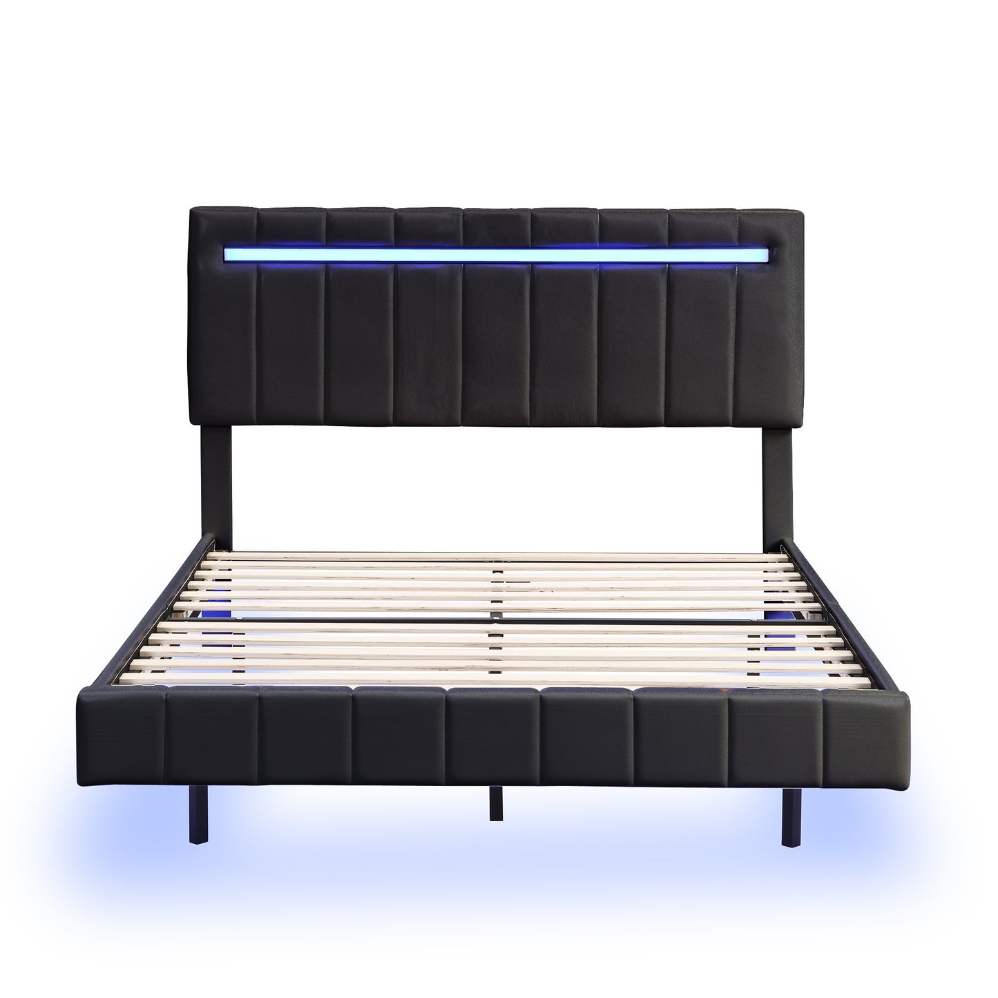 floating bed frame with led lights and usb charging #3