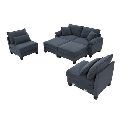 Emily U Shaped Couch with Armrest Bags