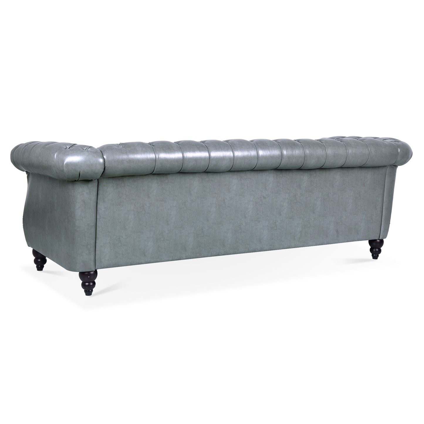 84.65" rolled arm chesterfield 3 seater sofa.